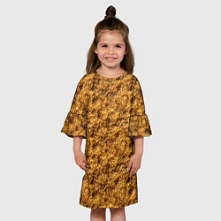 Платье клеш для девочки Текстура из рамена, цвет: 3D-принт — фото 2