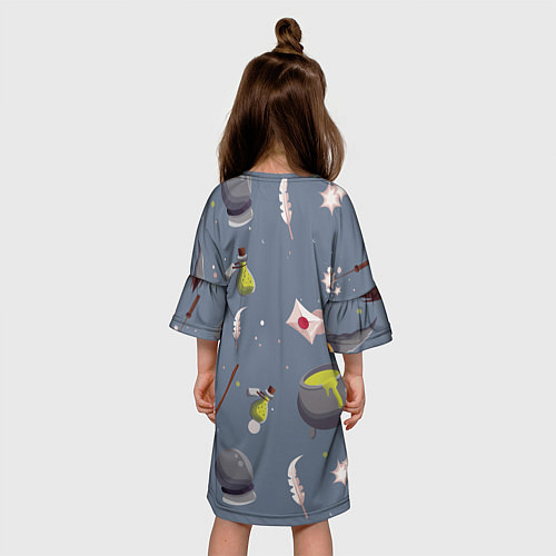 Детское платье Паттерн с магическими принадлежностями / 3D-принт – фото 4