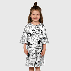 Платье клеш для девочки Сборник мемов, цвет: 3D-принт — фото 2