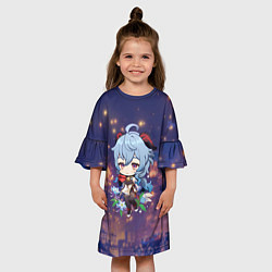 Платье клеш для девочки Ганьюй Геншин Импакт, цвет: 3D-принт — фото 2