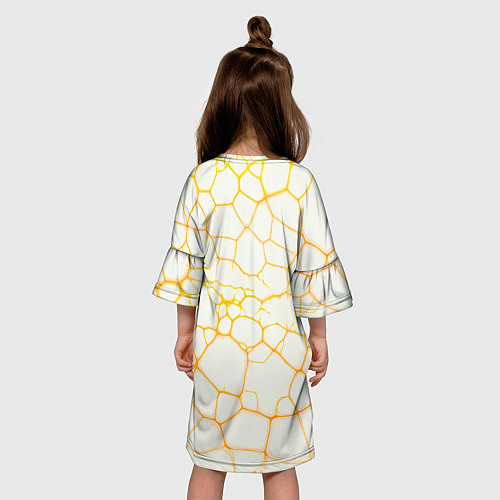 Детское платье Жёлтые разломы / 3D-принт – фото 4
