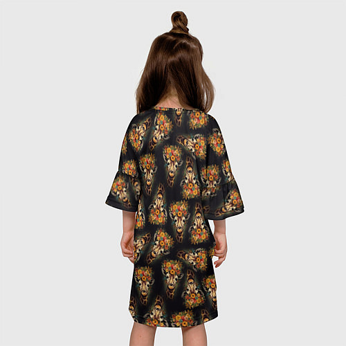 Детское платье Паттерн жираф с цветами: арт нейросети / 3D-принт – фото 4