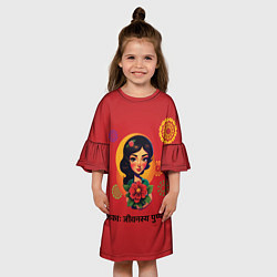 Платье клеш для девочки Дети - цветы жизни, цвет: 3D-принт — фото 2