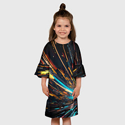 Платье клеш для девочки Кубический взрыв, цвет: 3D-принт — фото 2
