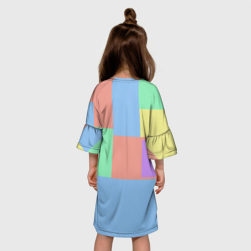 Детское платье Разноцветные квадраты и прямоугольники / 3D-принт – фото 4