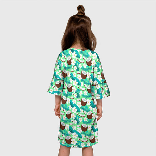 Детское платье Летний паттерн с кокосом / 3D-принт – фото 4