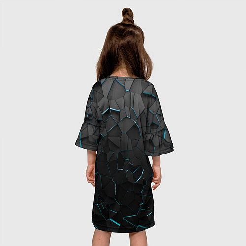 Детское платье Плиты с синей неоновой подсветкой / 3D-принт – фото 4