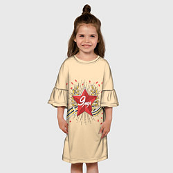 Платье клеш для девочки Звезда - 9 мая, цвет: 3D-принт — фото 2