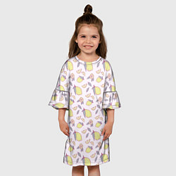 Платье клеш для девочки Лимоны паттерн, цвет: 3D-принт — фото 2