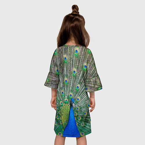 Детское платье Величественный павлин / 3D-принт – фото 4