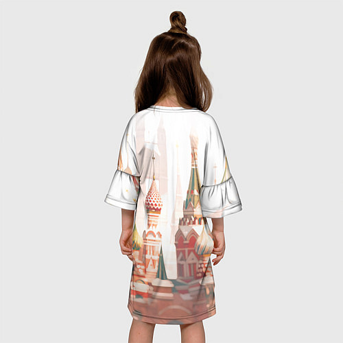Детское платье Девушка в кокошнике с косой - кремль / 3D-принт – фото 4