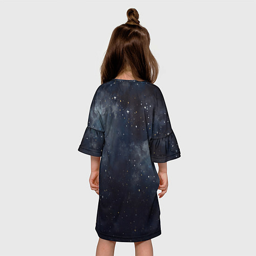 Детское платье Корги и звездное небо - акварель / 3D-принт – фото 4