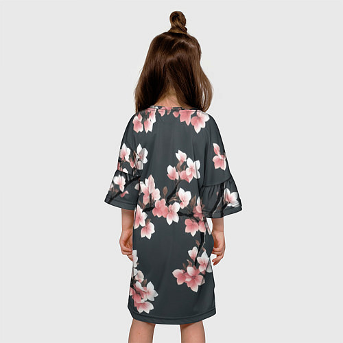 Детское платье Цветущее дерево на темном фоне / 3D-принт – фото 4