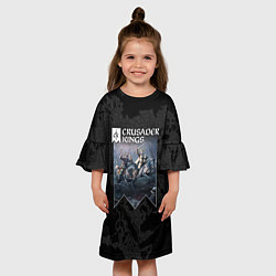 Платье клеш для девочки Crusader Kings с картой, цвет: 3D-принт — фото 2