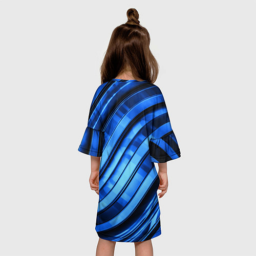 Детское платье Темно-синий металлик / 3D-принт – фото 4