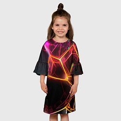 Платье клеш для девочки Неоновая конструкция, цвет: 3D-принт — фото 2