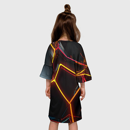 Детское платье Неон на черном фоне / 3D-принт – фото 4