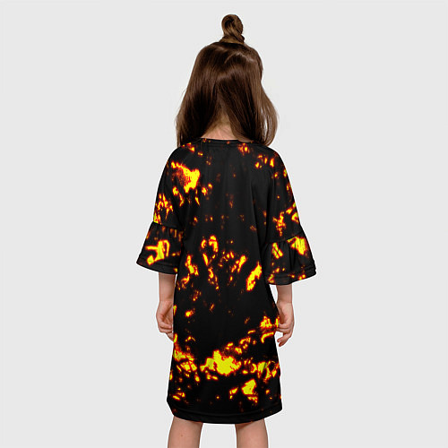 Детское платье Chicken Gun на фоне огня / 3D-принт – фото 4