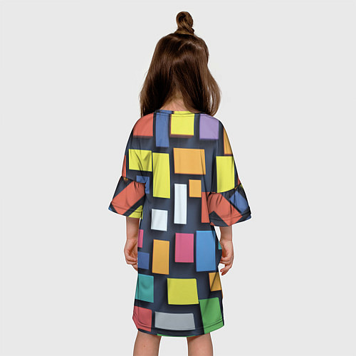 Детское платье Тетрис цветные кубики / 3D-принт – фото 4