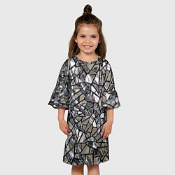 Платье клеш для девочки Зеркальные пластины - паттерн, цвет: 3D-принт — фото 2
