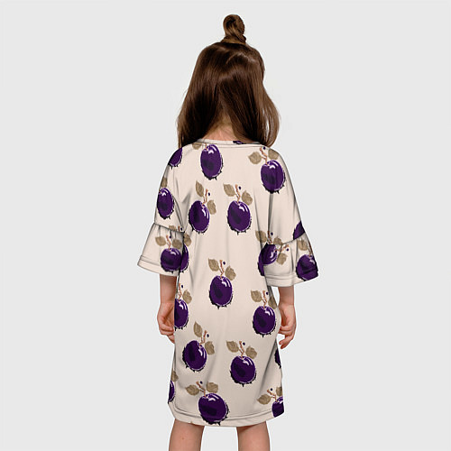 Детское платье Слива с листьями - пиксель арт / 3D-принт – фото 4
