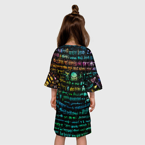 Детское платье Символы психоделика - нейронная сеть / 3D-принт – фото 4