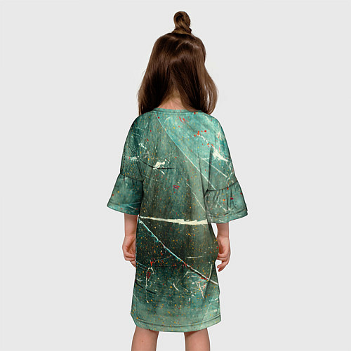 Детское платье Серо-зелёный стиль / 3D-принт – фото 4
