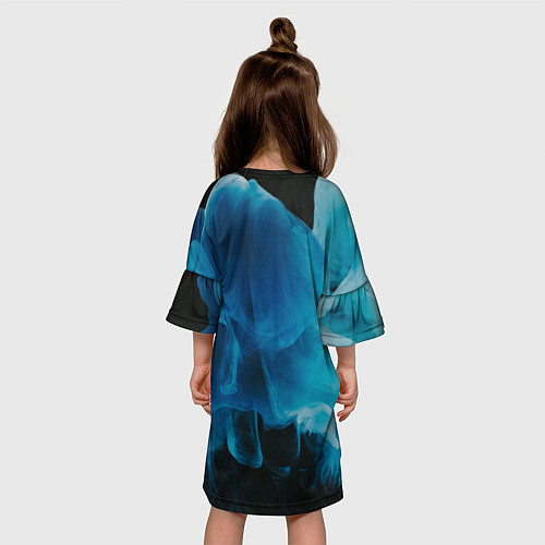 Детское платье Абстрактный синий дым / 3D-принт – фото 4