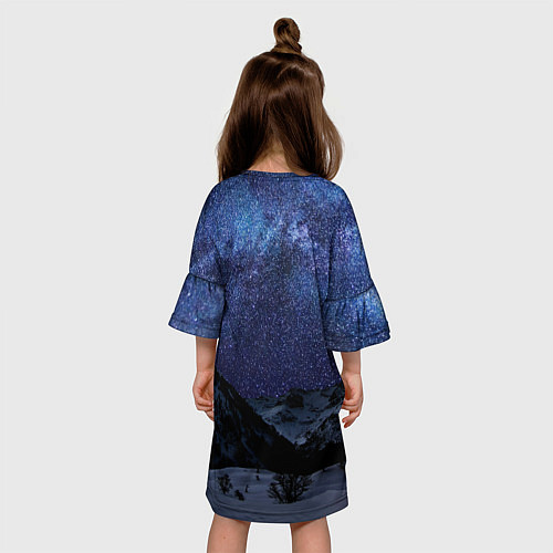 Детское платье Снежные горы и космос / 3D-принт – фото 4