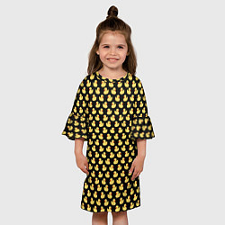 Платье клеш для девочки Уточки паттерн, цвет: 3D-принт — фото 2