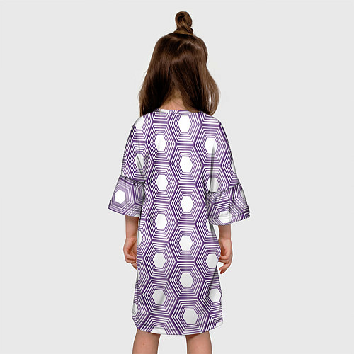 Детское платье Шестиугольники фиолетовые / 3D-принт – фото 4