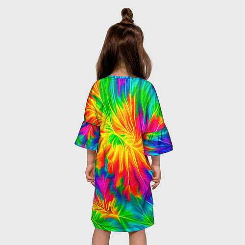 Детское платье Тай-дай кислотные краски / 3D-принт – фото 4