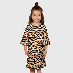 Платье клеш для девочки Тигровая окраска, цвет: 3D-принт — фото 2
