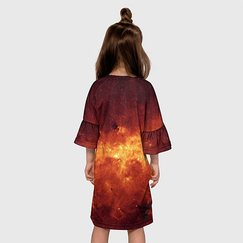 Детское платье Огненная галактика / 3D-принт – фото 4