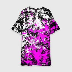 Платье клеш для девочки Белая и розовая краска, цвет: 3D-принт