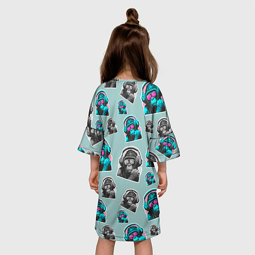 Детское платье Обезьяна меломан / 3D-принт – фото 4