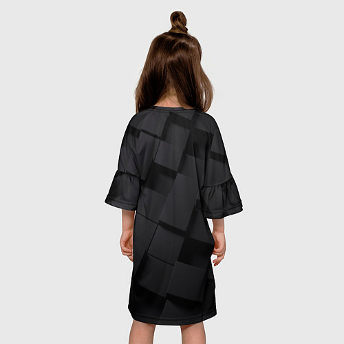 Детское платье Чёрные геометрические блоки / 3D-принт – фото 4
