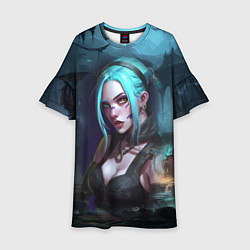 Платье клеш для девочки Jinx art fantasy, цвет: 3D-принт