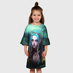 Платье клеш для девочки Jinx fantasy art Arcane League of Legends, цвет: 3D-принт — фото 2