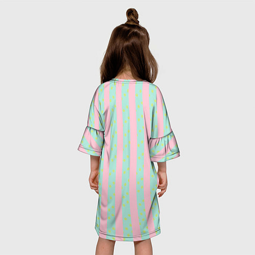 Детское платье Полоска в цветочек - костюм Кена из фильма Барби / 3D-принт – фото 4