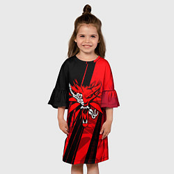 Платье клеш для девочки Кибер - ведьмак, цвет: 3D-принт — фото 2