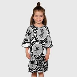 Платье клеш для девочки Рисунок тушью, цвет: 3D-принт — фото 2