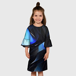 Платье клеш для девочки Black blue elements, цвет: 3D-принт — фото 2