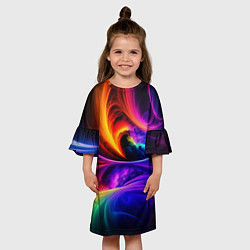 Платье клеш для девочки Неоновая краска, цвет: 3D-принт — фото 2