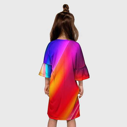 Детское платье Неоновая радуга / 3D-принт – фото 4