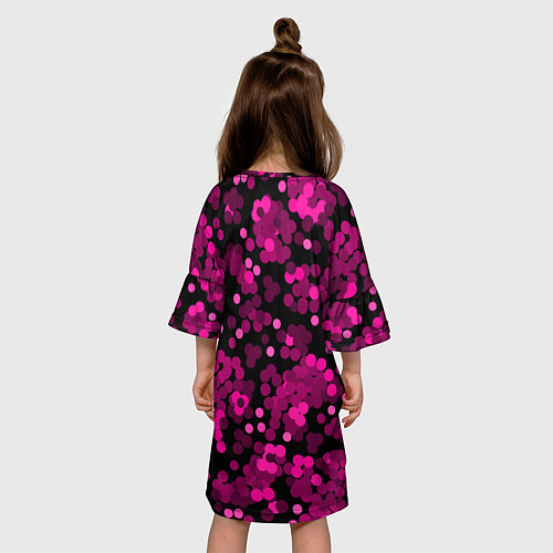 Детское платье Красно розовые конфетти на черном / 3D-принт – фото 4