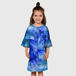 Платье клеш для девочки Геометрическое цунами, цвет: 3D-принт — фото 2
