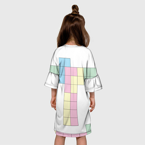 Детское платье Тетрис буква т падающие блоки / 3D-принт – фото 4