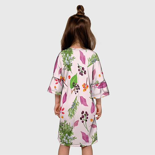 Детское платье Ягодки и листочки / 3D-принт – фото 4