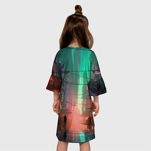 Детское платье Кибер город будущего / 3D-принт – фото 4